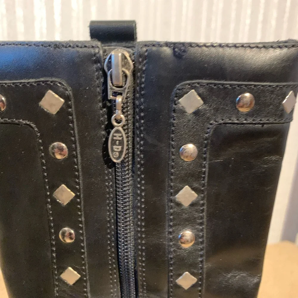 Harley-Davidson Black Leather Heeled Boots - Picture 4 of 8
